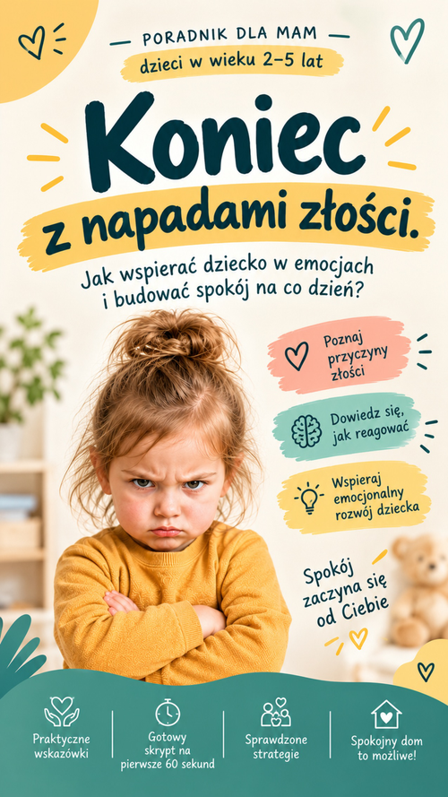 Koniec z napadami złości — poradnik PDF dla mam dzieci 2-5 lat (okładka)