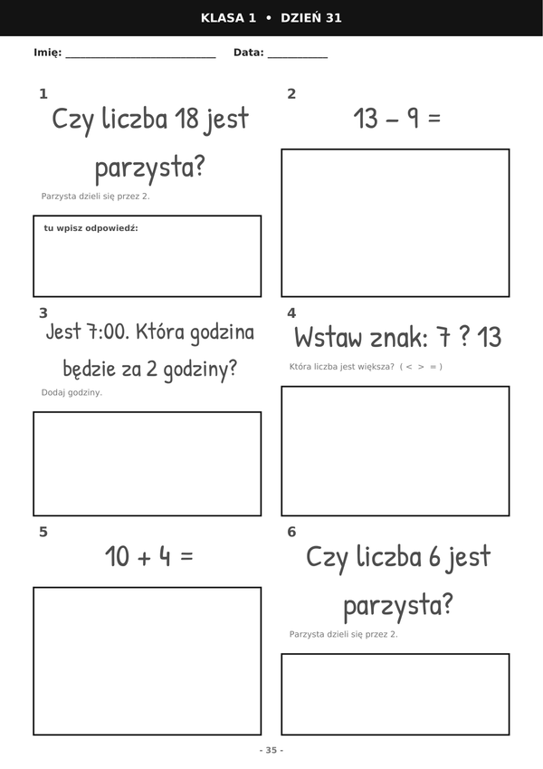 100 Dni Matematyki - Klasy 1-3 (PDF do druku)