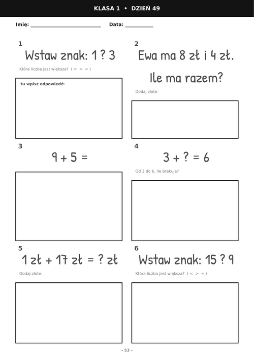 KLASA 1  •  DZIEŃ 49